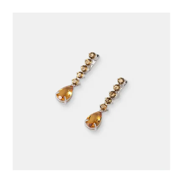 Серебряные серьги с цитринами — арт. 10522-006261