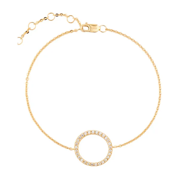 Позолоченный браслет с кругом с кристаллами — модель 6ct9142