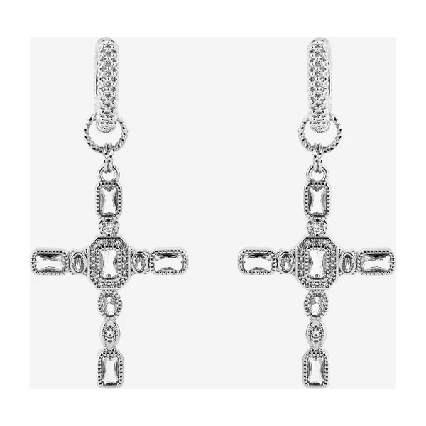 Серебристые серьги с фианитами Violet — модель 6vx5pdz