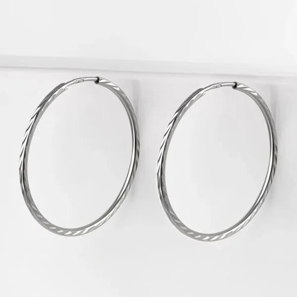 Серьги конго из серебра — арт. 000-370536