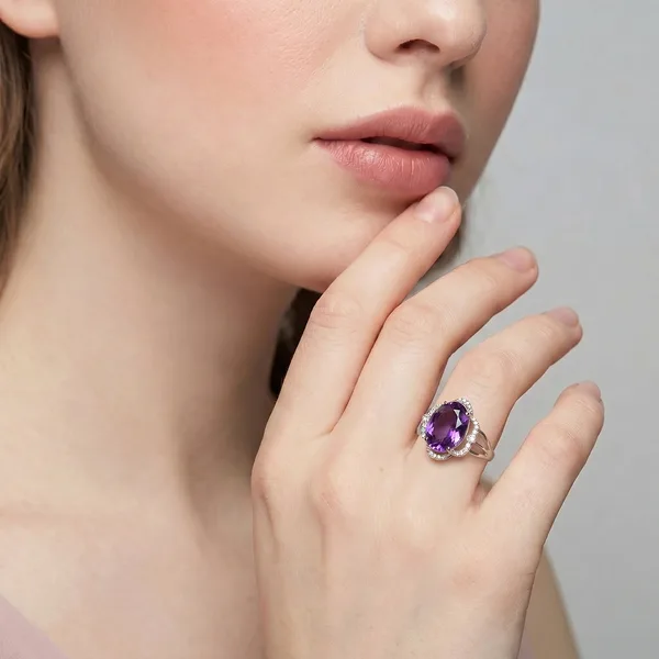 Серебряное кольцо с аметистом — арт. 10322-004416
