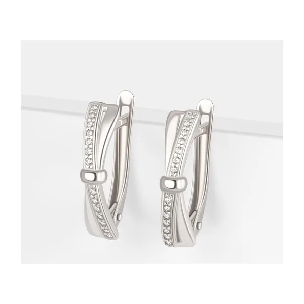 Серьги из серебра с фианитами — арт. 000-324673