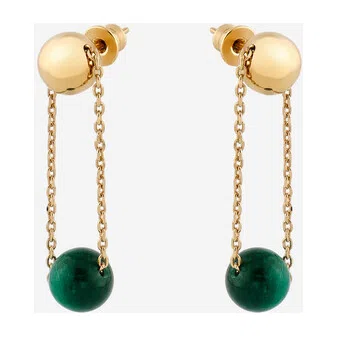 Позолоченные серьги из серебра с подвесками из малахита LUTA Jewelry Poison Drop — модель d4r2zvp