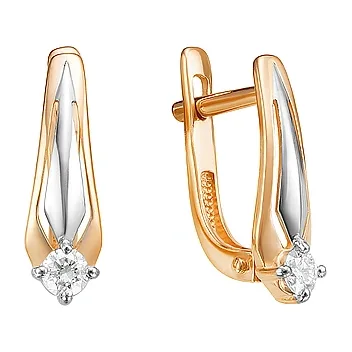 Серьги из красного золота с бриллиантами — арт. 000-310904