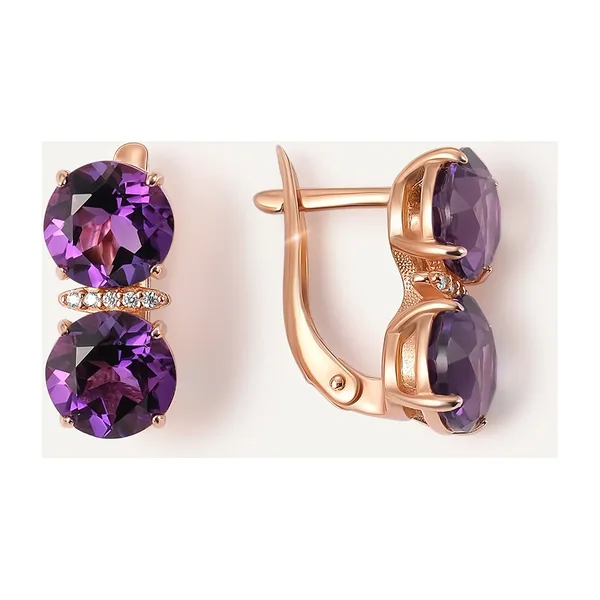Серебряные серьги с аметистами — арт. 10522-004352