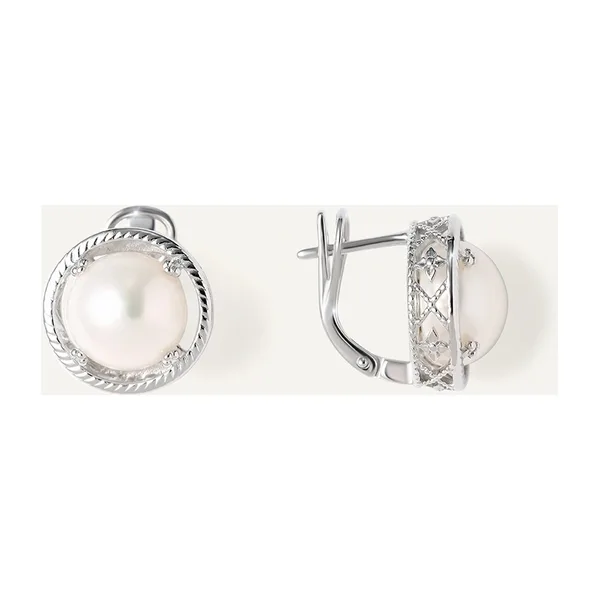 Серебряные серьги с жемчугом — арт. 10522-002787
