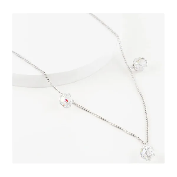 Колье из серебра с кристаллами Swarovski и фианитами — арт. 000-362877