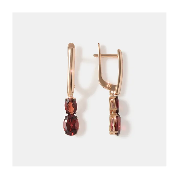 Серебряные серьги с гранатами — арт. 10522-006464