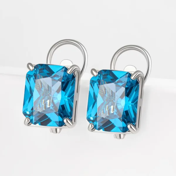 Серьги из серебра с фианитами топазами — арт. 000-384623