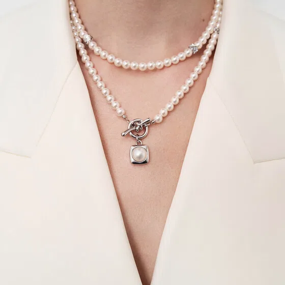Колье из жемчужных бусин с кристаллами Herald Percy Poison Drop — модель cs6f530 — фото 3
