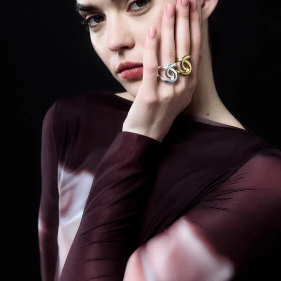 Кольцо из серебра FRIDA с черным бриллиантом LITTLE BLACK Poison Drop — модель i6wfy0u — фото 3