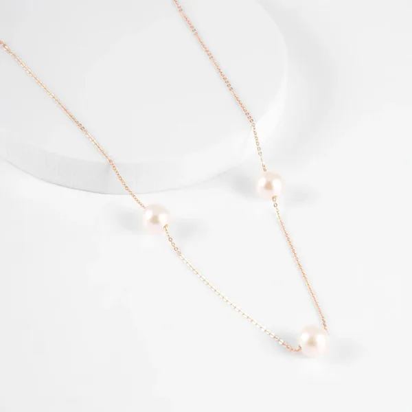 Колье из красного золота с жемчугом — арт. 000-395409