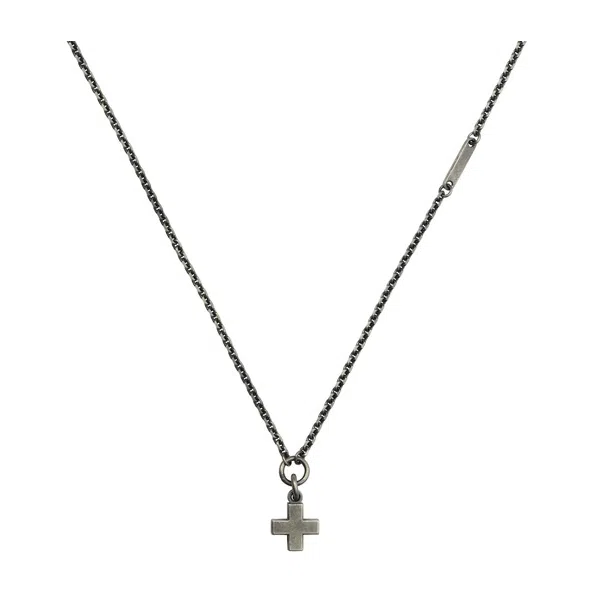 Колье Цепь с сегментами и крестом серебро 925-й пробы CROSS Poison Drop — модель 5bgjadt — фото 2