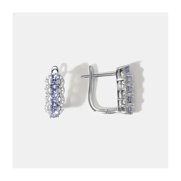 Серебряные серьги с танзанитами — арт. 10522-001457