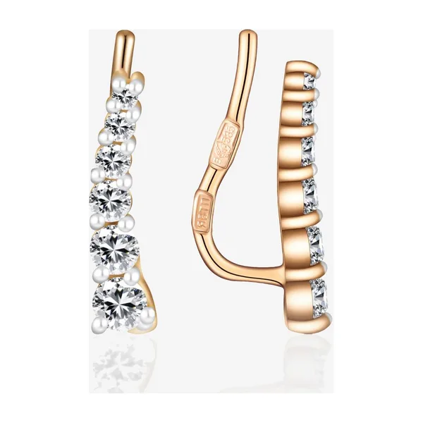Серьги из красного золота с фианитами — арт. 000-401339