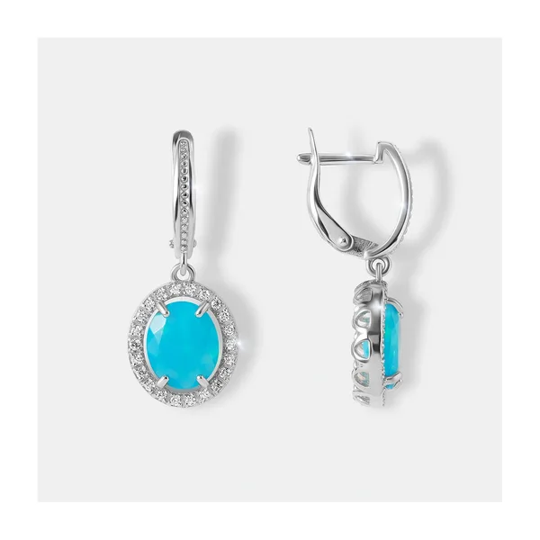 Серебряные серьги с голубыми опалами — арт. 10522-006345