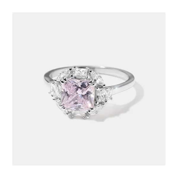 Серебряное кольцо с розовым кубическим цирконием — арт. 10323-000207