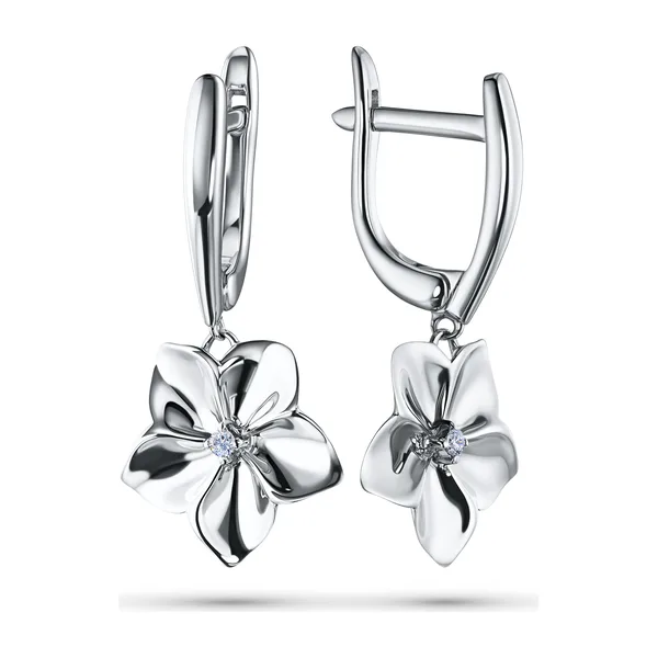 Серьги из серебра с синтетическими алмазами