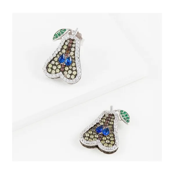 Серьги гвоздики из серебра с фианитами — арт. 000-342272