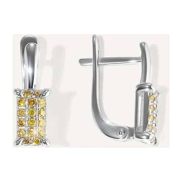 Серьги из белого золота с желтыми бриллиантами — арт. 10511-000971