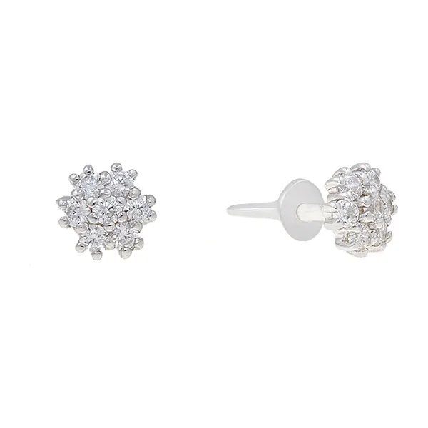 Серьги гвоздики из серебра с фианитами — арт. 000-285284