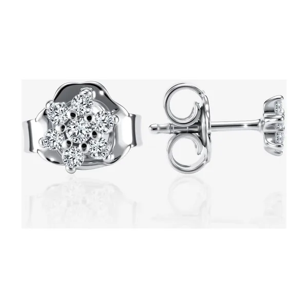 Серьги полупара из серебра с фианитами — арт. 000-364245