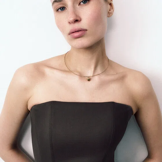 Колье Позолоченная гривна из серебра с подвеской-сердцем VUA Poison Drop — модель sa6qyp0