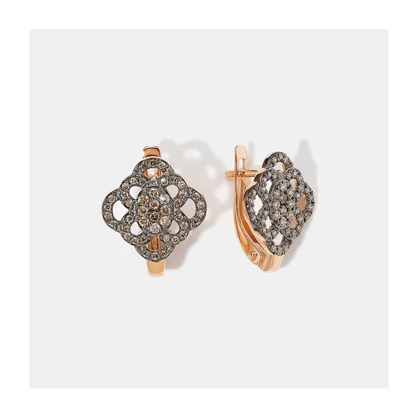 Серьги из золота с коньячными бриллиантами — арт. 10511-000323