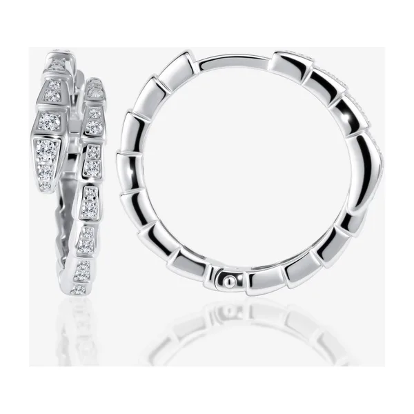 Серьги конго из серебра с фианитами — арт. 000-402914