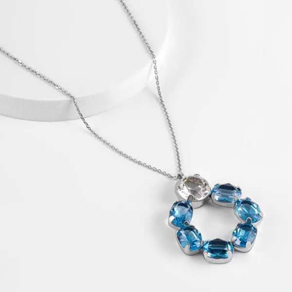 Колье из серебра с кристаллами Swarovski — арт. 000-390447