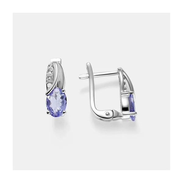 Серебряные серьги с танзанитами — арт. 2095248