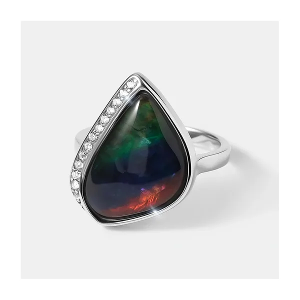 Серебряное кольцо с аммолитом — арт. 10323-000377