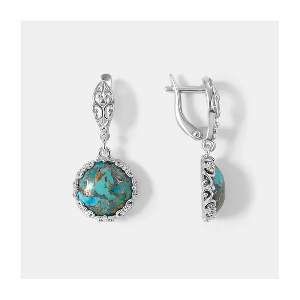 Серебряные серьги с бирюзой