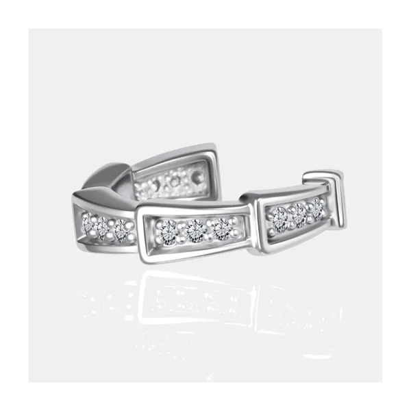 Серьги полупара из серебра с фианитами — арт. 000-399249