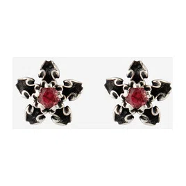 Пусеты из серебра с родолитом Baroque mauve Sparkle NoBrandName Poison Drop — модель 0c7k57a