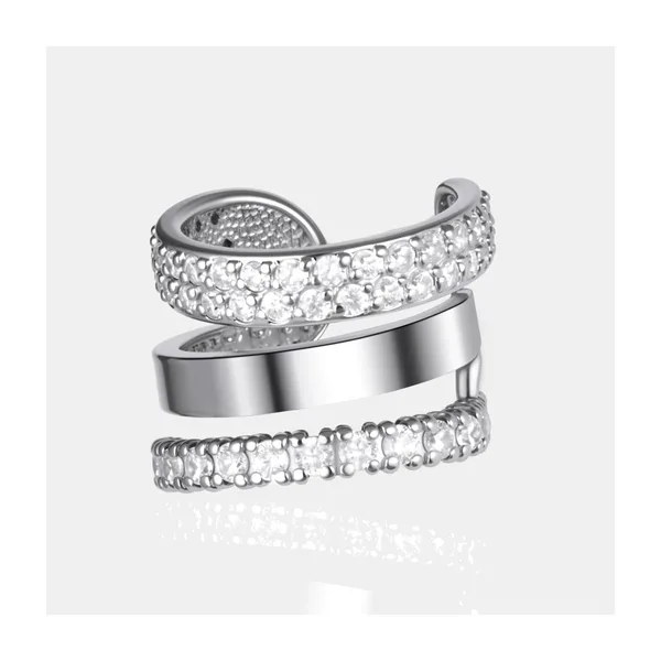 Серьги полупара из серебра с фианитами — арт. 000-399247