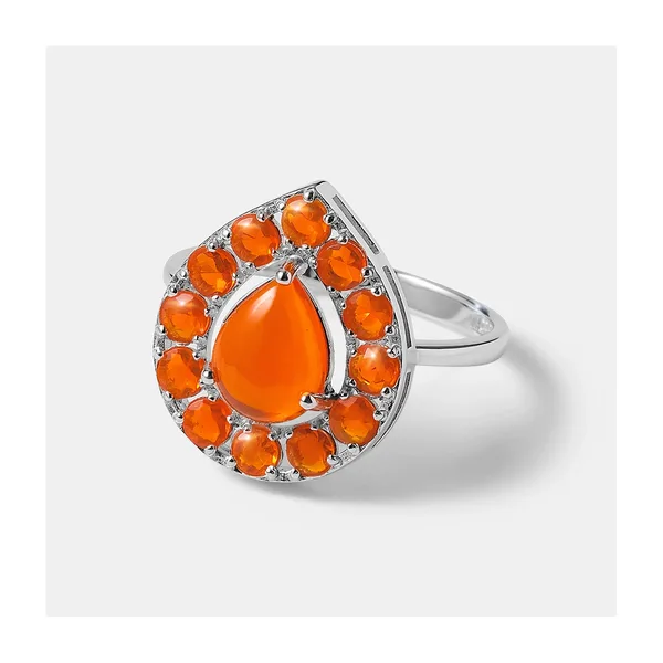 Серебряное кольцо с огненными опалами — арт. 10322-005777
