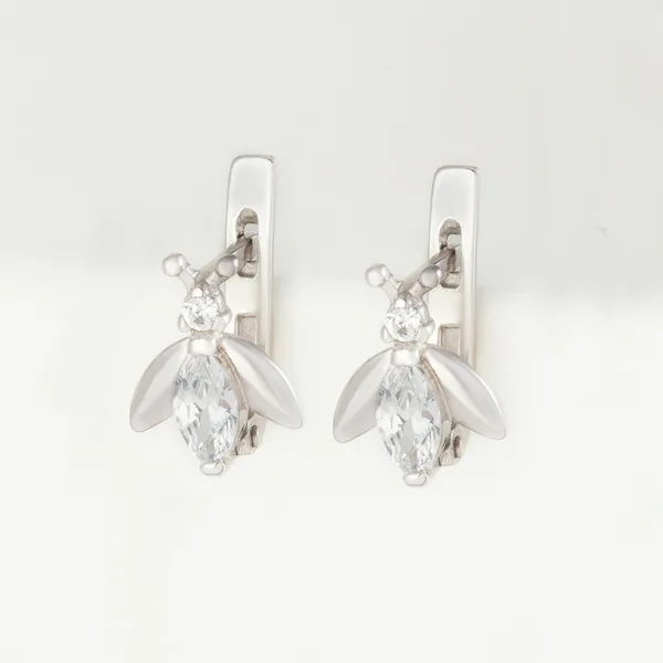 Серьги детские из серебра с фианитами — арт. 000-311266