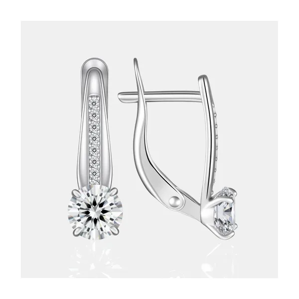 Серьги из серебра с фианитами — арт. 000-390589