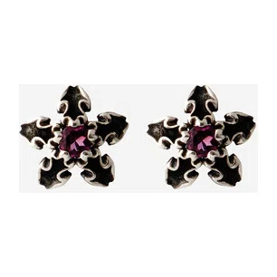 Пусеты из серебра с родолитом Baroque orchid Sparkle NoBrandName Poison Drop — модель rkecnq2 — фото 3