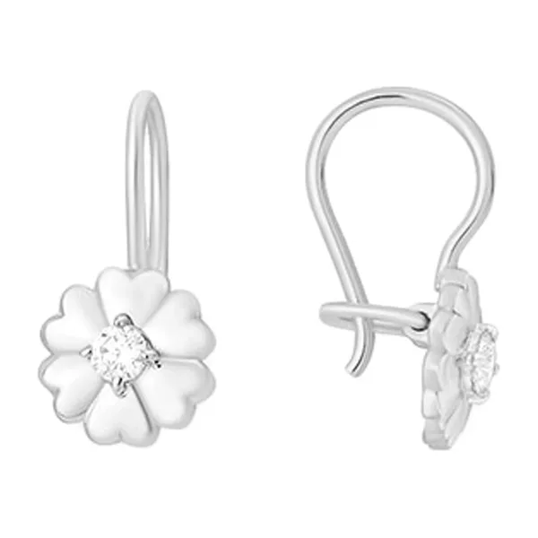 Серьги детские из серебра с фианитами — арт. 000-313310