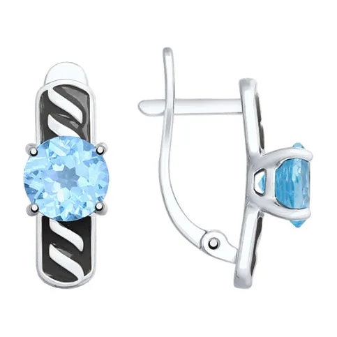 Серьги из серебра с топазами — арт. 000-339801