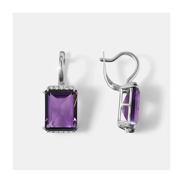 Серебряные серьги с аметистами — арт. 10522-005673