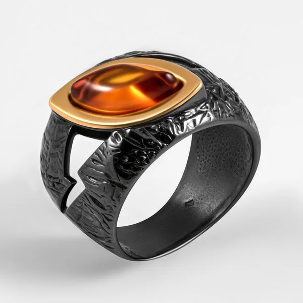 Кольцо из серебра с янтарем — арт. 000-126555