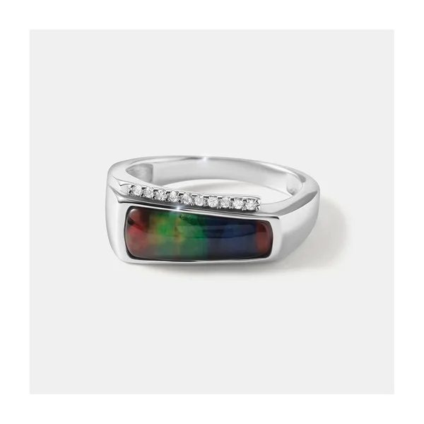 Серебряное кольцо с аммолитом — арт. 10323-000373