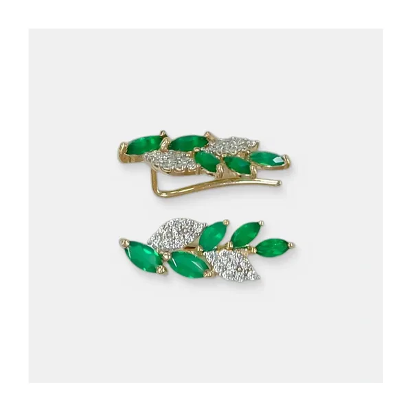 Серебряные серьги-каффы с агатами — арт. 10522-006021