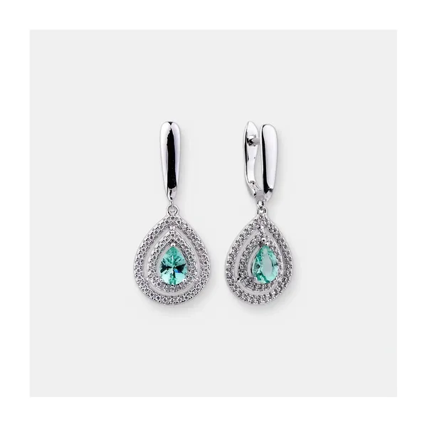 Серебряные серьги с апатитами — арт. 10522-005680
