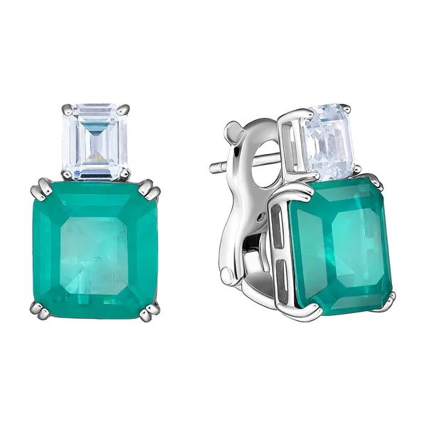 Серебряные серьги с фианитами