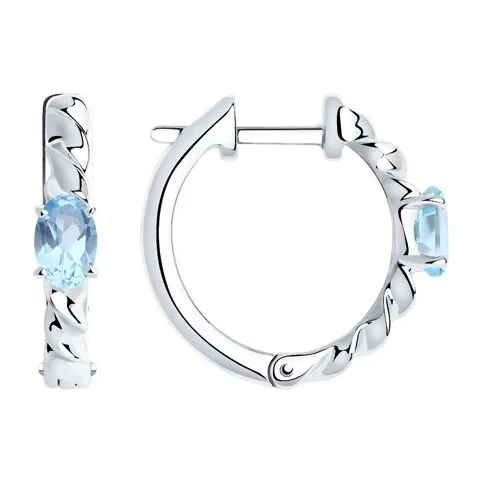 Серьги конго из серебра с топазами — арт. 000-355666