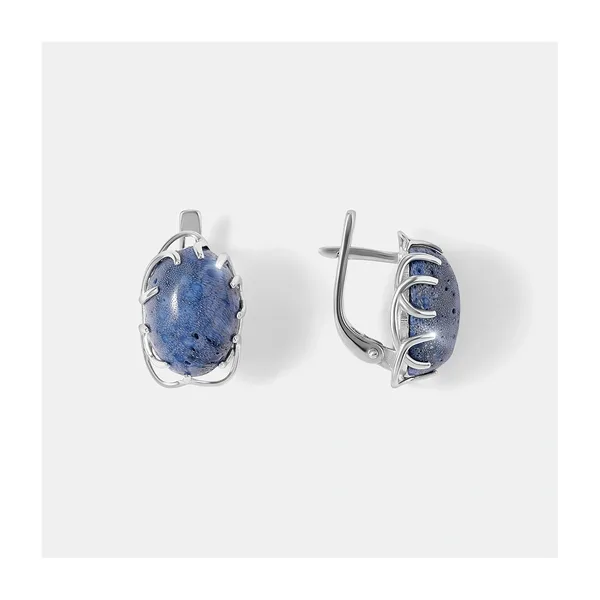 Серебряные серьги с кораллами Акори — арт. 10522-005204